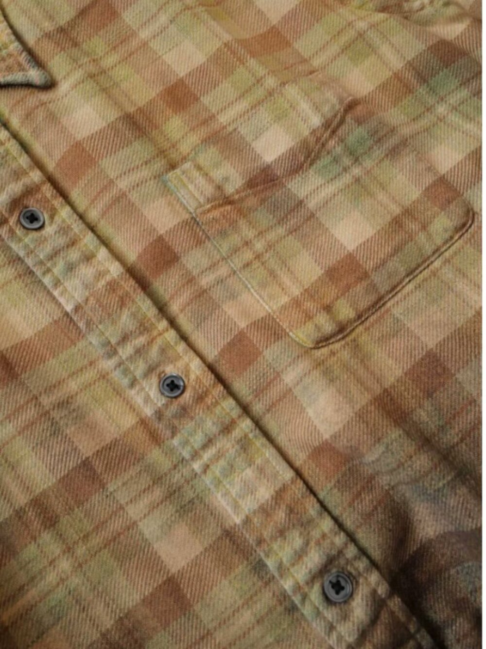 NWT R13 Draped Front Shirt - Khaki to Brown Ombre Plaid - Picture 8 of 11